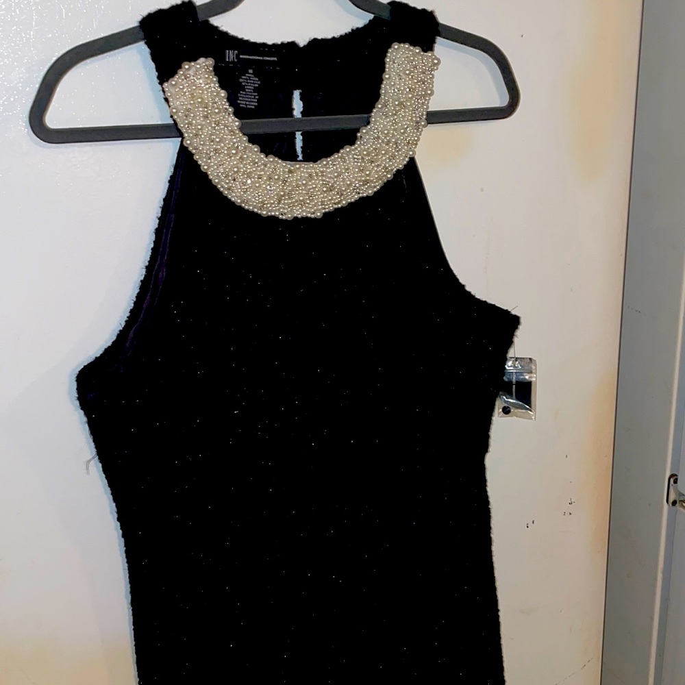 I.N.C. Black tweed w/  pearls